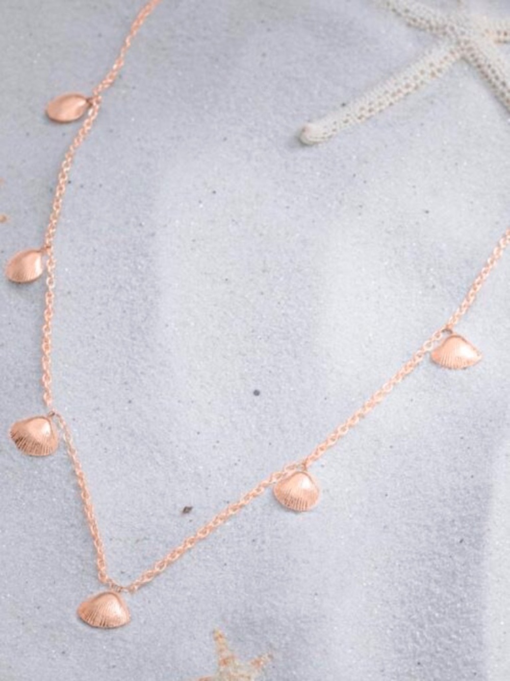 14K Rose Gold Seashell Charm Necklace